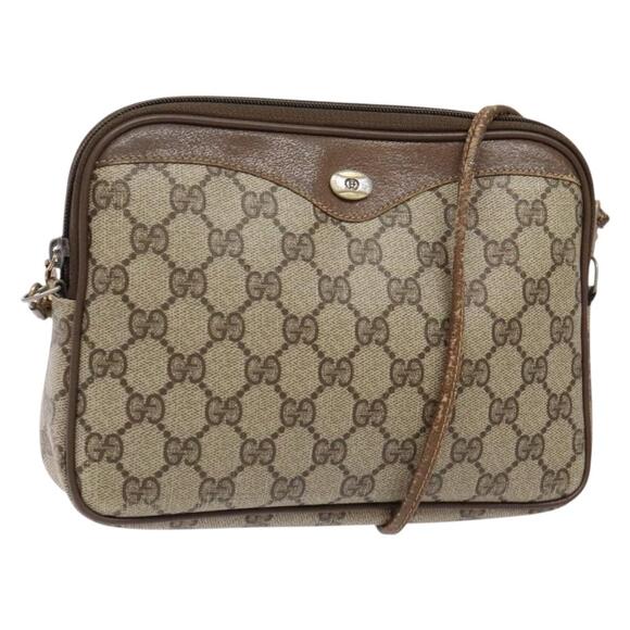 GUCCI GG Supreme Shoulder Bag Pvc Beige Gold 97 02 068 - Picture 1 of 16